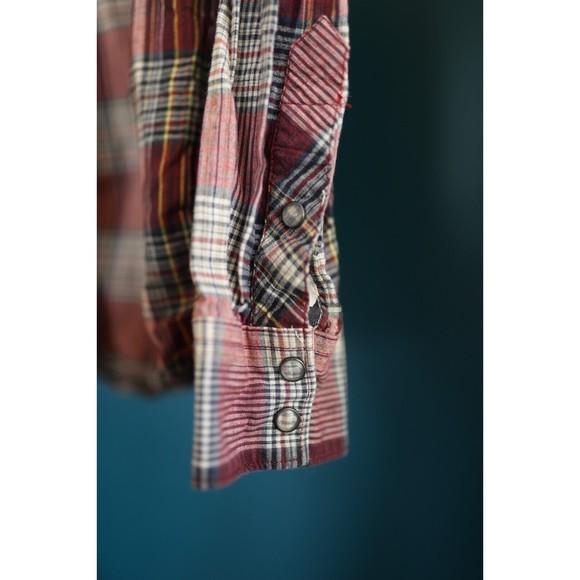 Vans Shirt Adult Small Red Check Pearl Snap Long Sleeve Skate  Casual Mens - Picture 5 of 10